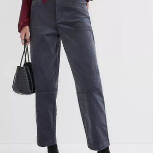 Loft Barrel Pants in Stretch Velvet Coastal Gray - 10